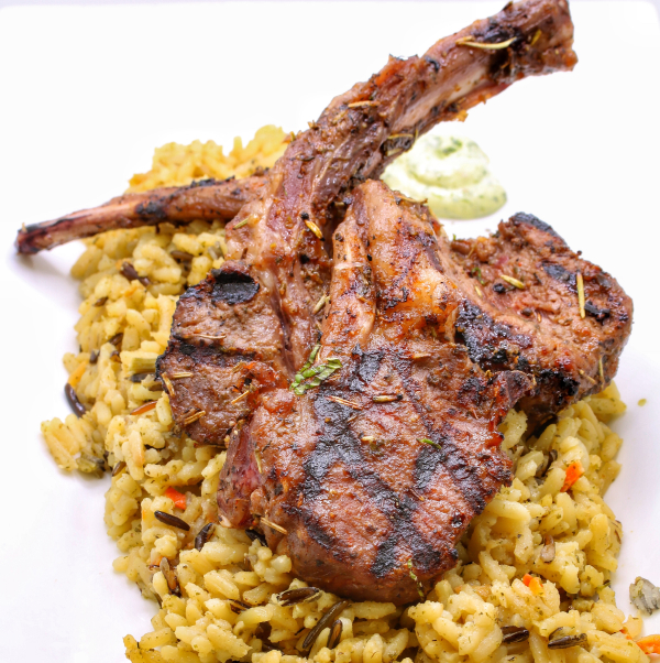 Marinated Woodire Grilled Rack of Lamb